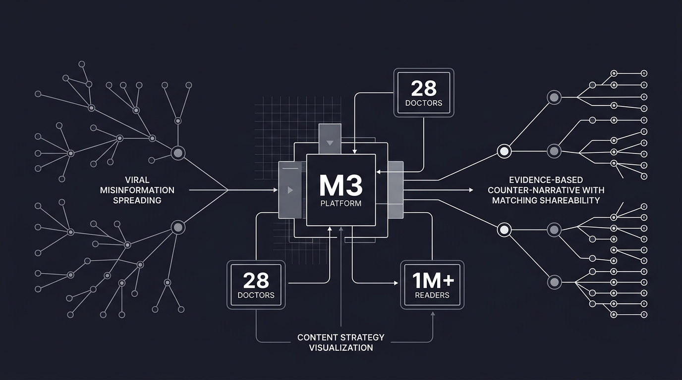 Misinformation response platform producing counter-narratives at matching shareability
